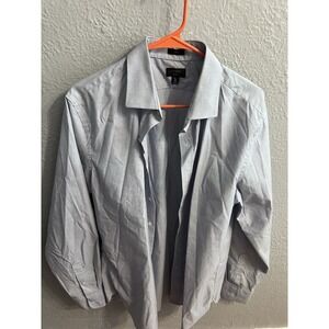 J Crew Mens Ludlow Slim Shirt Size 16.5  36 Blue Pinstripe Cotton